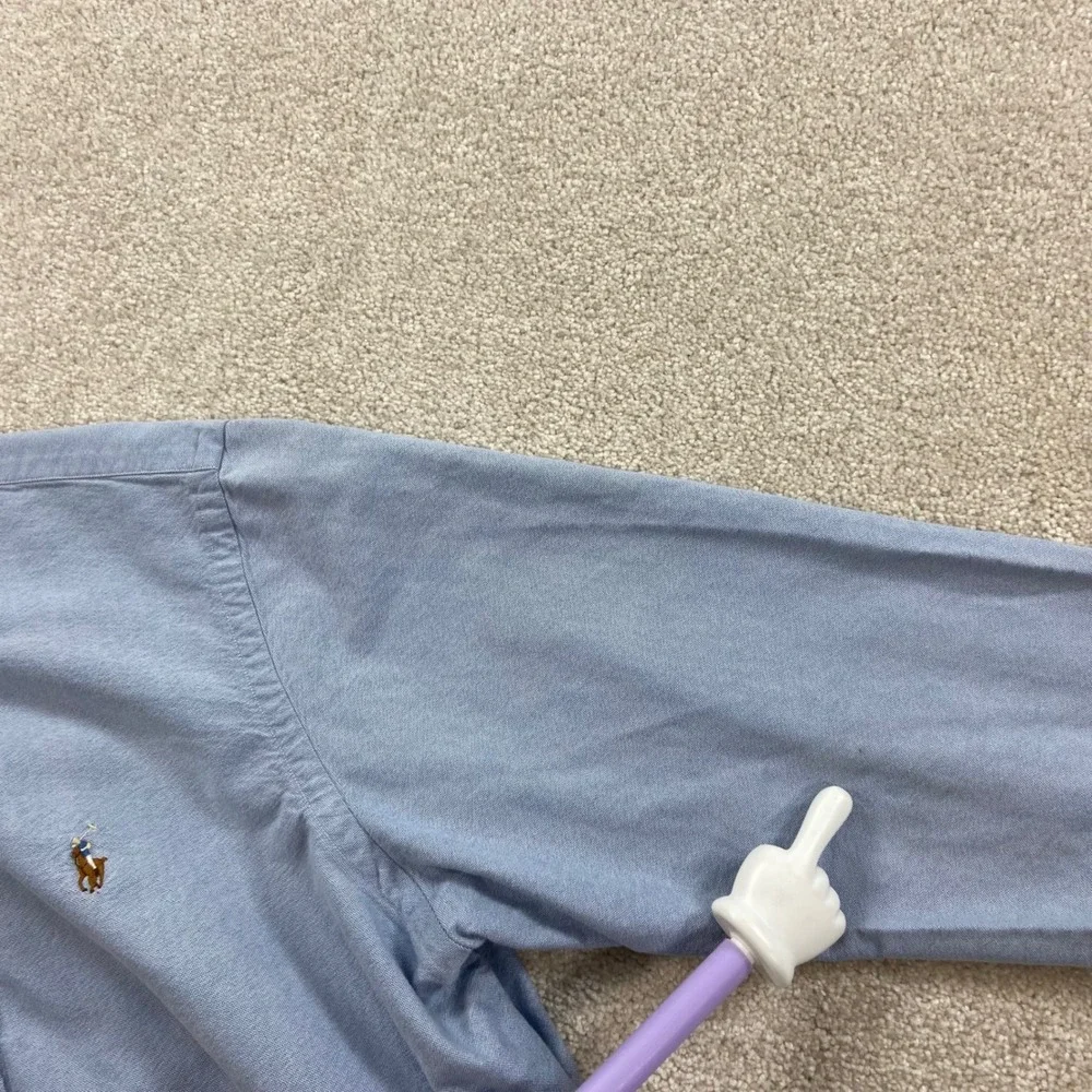 Ralph Lauren Button Down Shirt Mens Large Blue Oxford Long Sleeve Pony Logo
